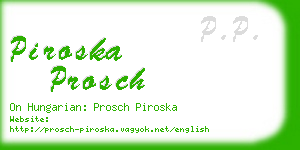 piroska prosch business card